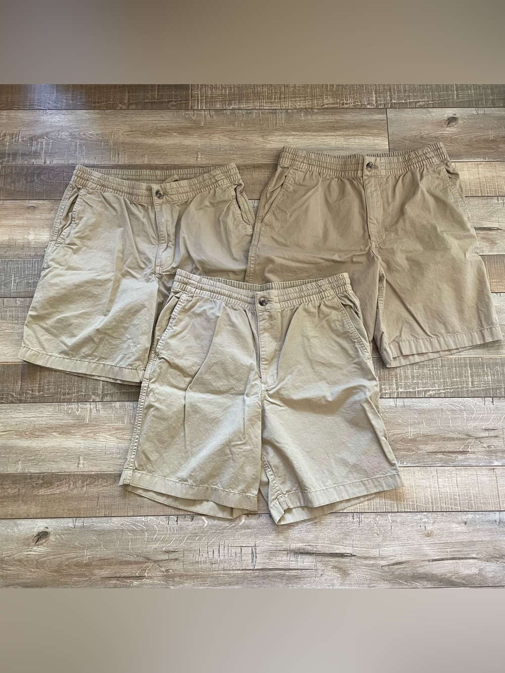 Polo Ralph Lauren Boys 14 Featherweight Chino Shorts Lot 3 Khaki Pull On